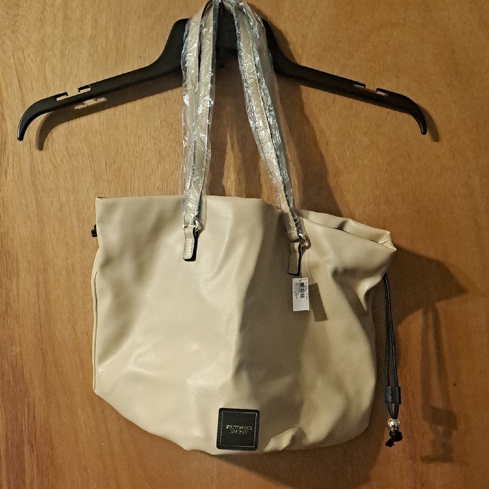 Victoria Secret Cream Leather Tote Nwt